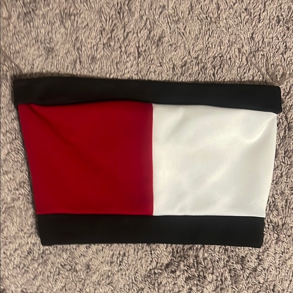 Red and White Colorblock Tube Top - Picture 1 of 2